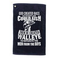 God Created Walleye Golf Towel