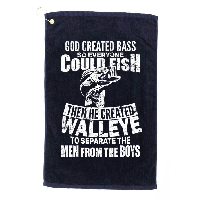 God Created Walleye Golf Towel