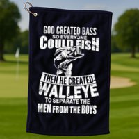 God Created Walleye Golf Towel