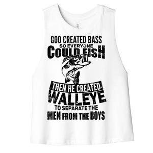 God Created Walleye Women's Racerback Cropped Tank