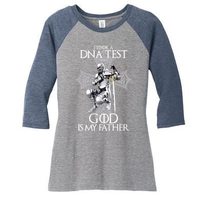 God DNA Test Women's Tri-Blend 3/4-Sleeve Raglan Shirt