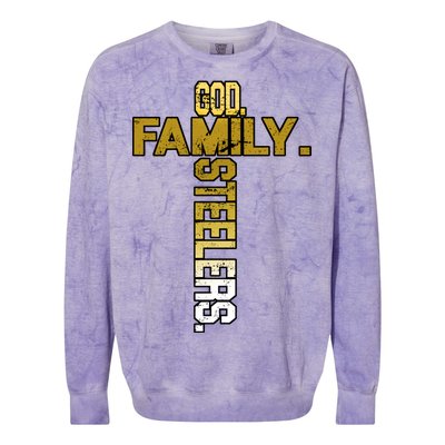 God Family Steelers Colorblast Crewneck Sweatshirt