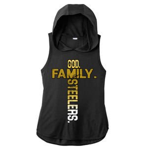 God Family Steelers Ladies PosiCharge Tri-Blend Wicking Draft Hoodie Tank