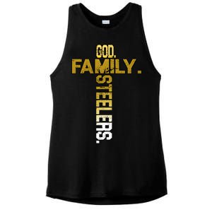 God Family Steelers Ladies PosiCharge Tri-Blend Wicking Tank