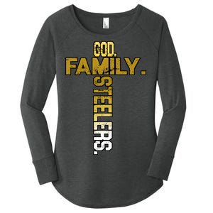 God Family Steelers Women's Perfect Tri Tunic Long Sleeve Shirt