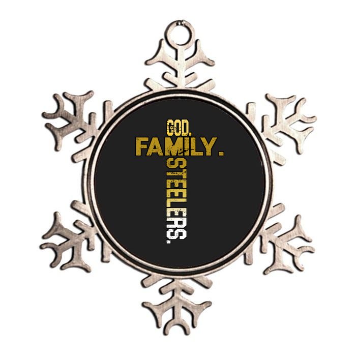 God Family Steelers Metallic Star Ornament