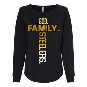 God Family Steelers Womens California Wash Sweatshirt