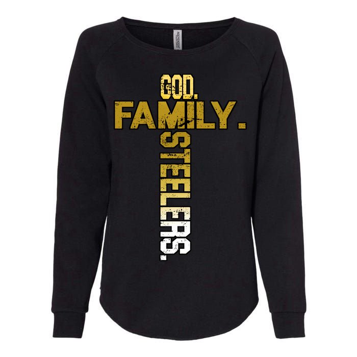 God Family Steelers Womens California Wash Sweatshirt