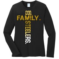 God Family Steelers Ladies Long Sleeve Shirt