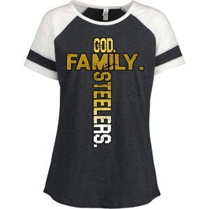 God Family Steelers Enza Ladies Jersey Colorblock Tee