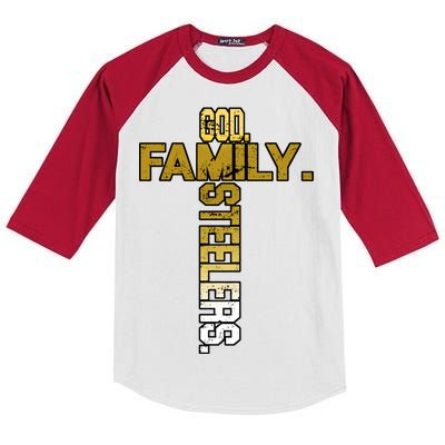 God Family Steelers Kids Colorblock Raglan Jersey