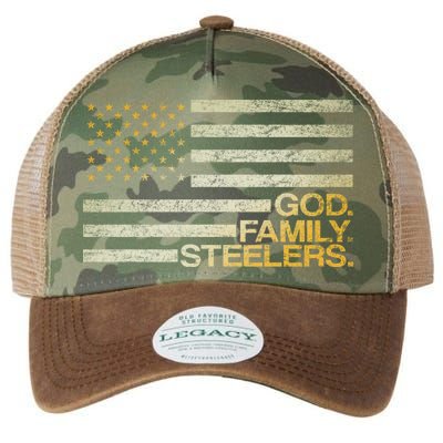 God Family Steelers American Football Flag Legacy Tie Dye Trucker Hat