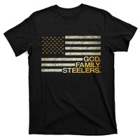 God Family Steelers American Football Flag T-Shirt