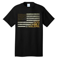 God Family Steelers American Football Flag Tall T-Shirt