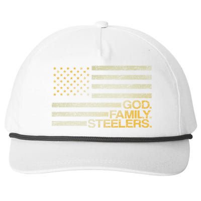 God Family Steelers American Football Flag Snapback Five-Panel Rope Hat