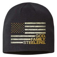 God Family Steelers American Football Flag Sustainable Beanie