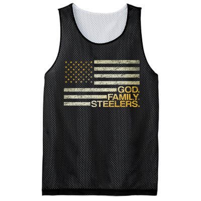 God Family Steelers American Football Flag Mesh Reversible Basketball Jersey Tank