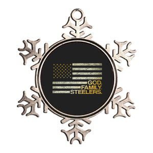 God Family Steelers American Football Flag Metallic Star Ornament