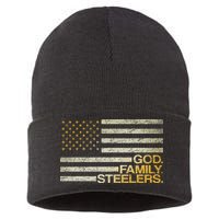 God Family Steelers American Football Flag Sustainable Knit Beanie