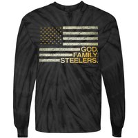 God Family Steelers American Football Flag Tie-Dye Long Sleeve Shirt