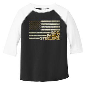 God Family Steelers American Football Flag Toddler Fine Jersey T-Shirt