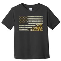 God Family Steelers American Football Flag Toddler T-Shirt