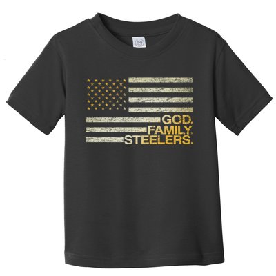 God Family Steelers American Football Flag Toddler T-Shirt