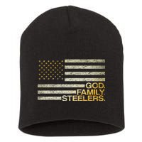 God Family Steelers American Football Flag Short Acrylic Beanie