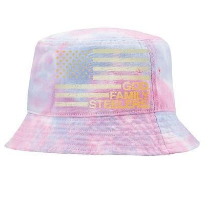 God Family Steelers American Football Flag Tie-Dyed Bucket Hat