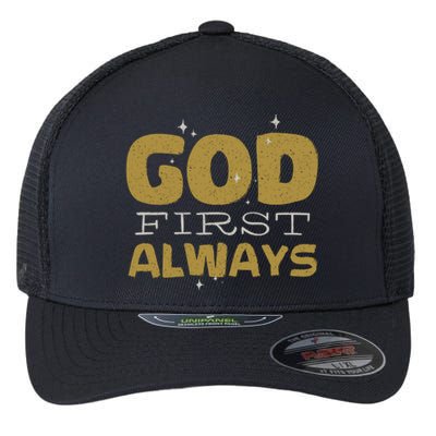 God First Always Flexfit Unipanel Trucker Cap