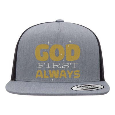 God First Always Flat Bill Trucker Hat