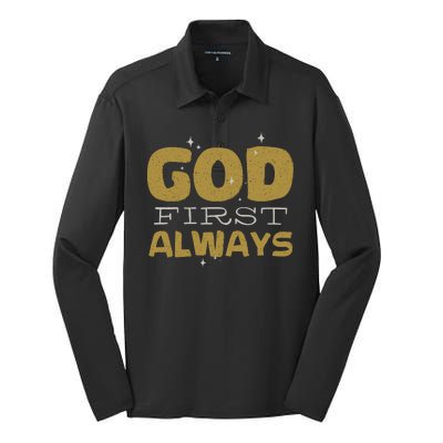 God First Always Silk Touch Performance Long Sleeve Polo