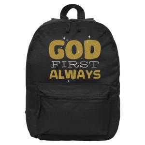 God First Always 16 in Basic Backpack