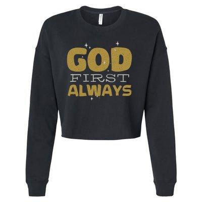 God First Always Cropped Pullover Crew