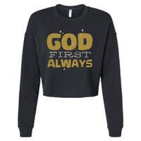 God First Always Cropped Pullover Crew