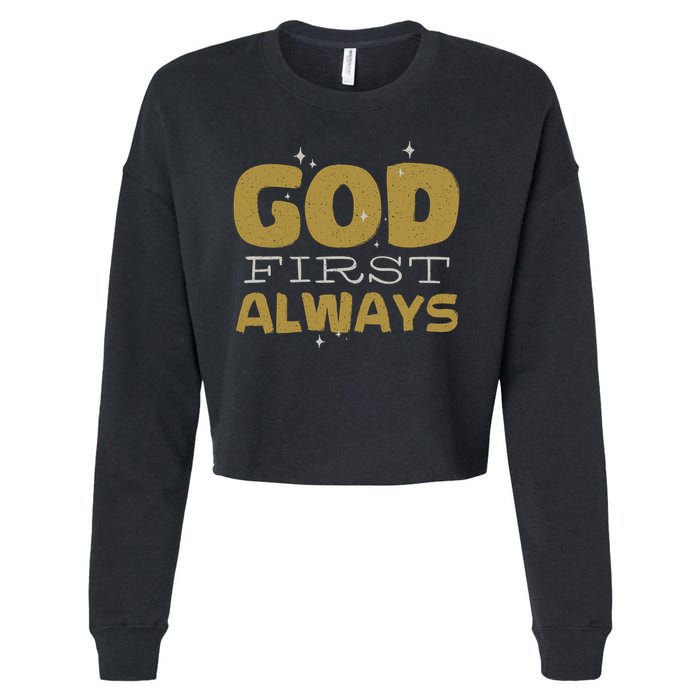 God First Always Cropped Pullover Crew