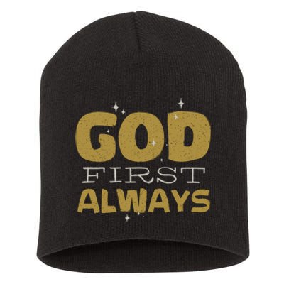 God First Always Short Acrylic Beanie