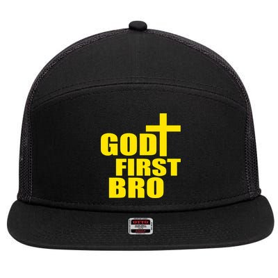 God First Bro 7 Panel Mesh Trucker Snapback Hat