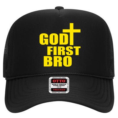 God First Bro High Crown Mesh Back Trucker Hat