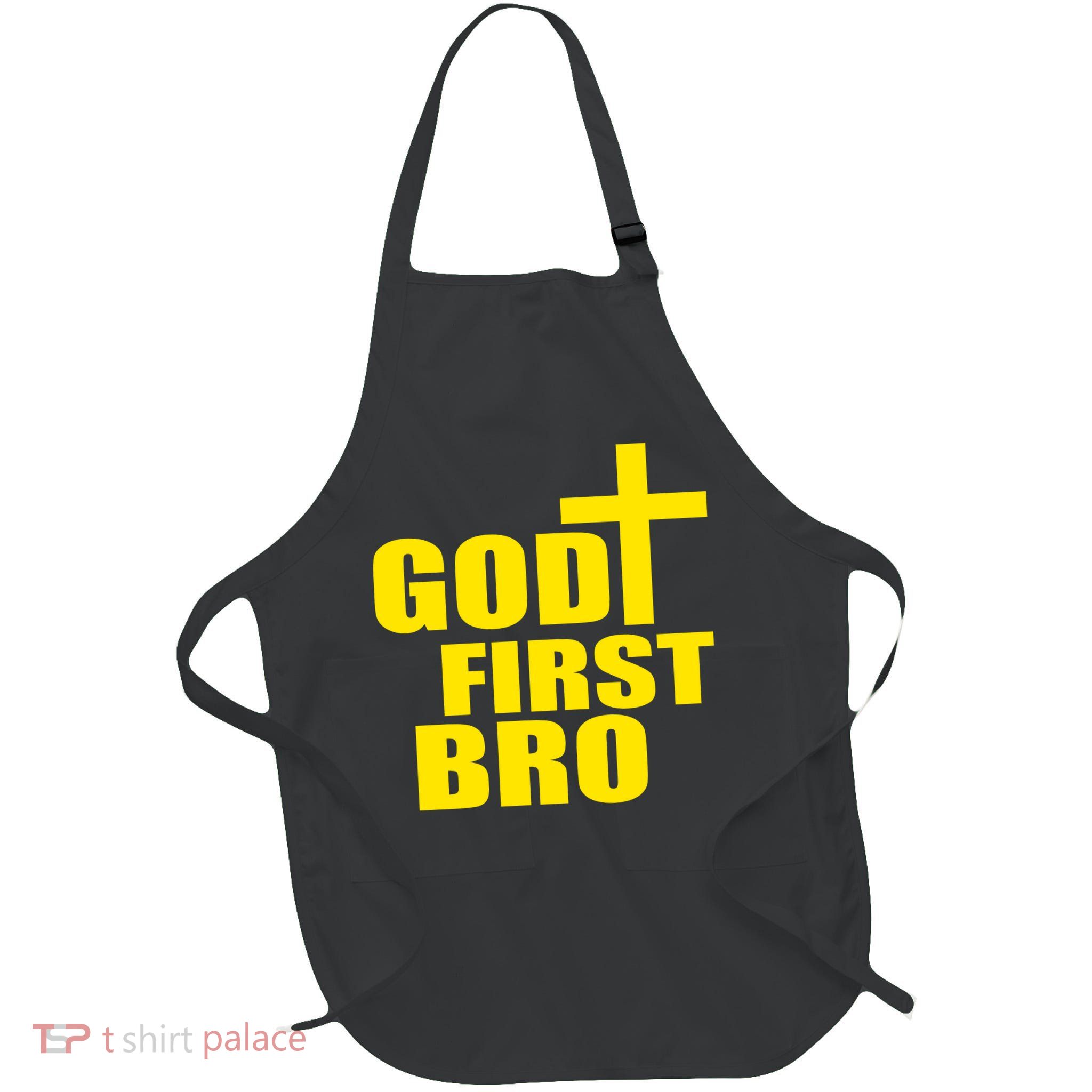 God First Bro Full-Length Apron With Pockets