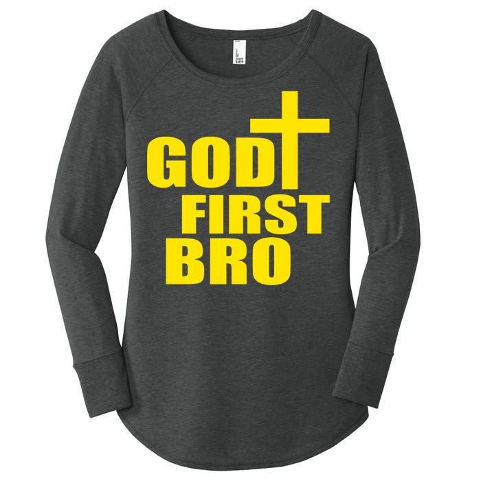 God First Bro Women's Perfect Tri Tunic Long Sleeve Shirt