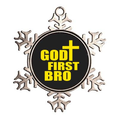 God First Bro Metallic Star Ornament