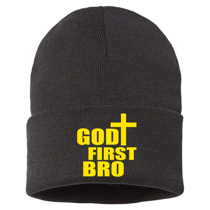 God First Bro Sustainable Knit Beanie