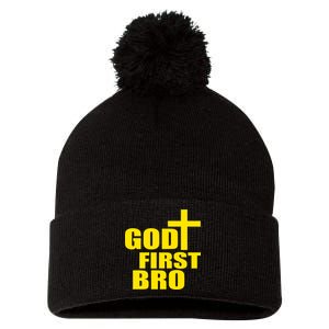 God First Bro Pom Pom 12in Knit Beanie