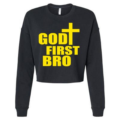 God First Bro Cropped Pullover Crew