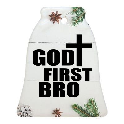 God First Bro Ceramic Bell Ornament