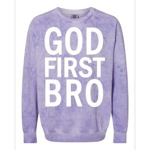 God First Bro Christian Colorblast Crewneck Sweatshirt