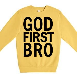 God First Bro Christian Premium Crewneck Sweatshirt