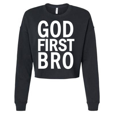 God First Bro Christian Cropped Pullover Crew