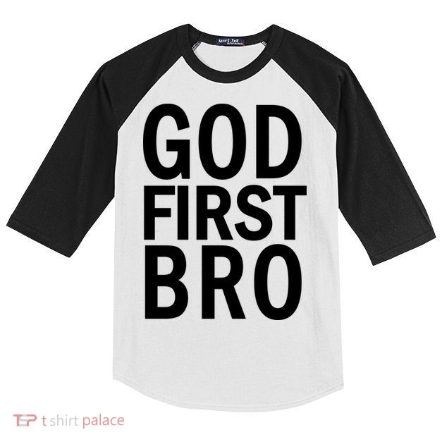 God First Bro Christian Kids Colorblock Raglan Jersey